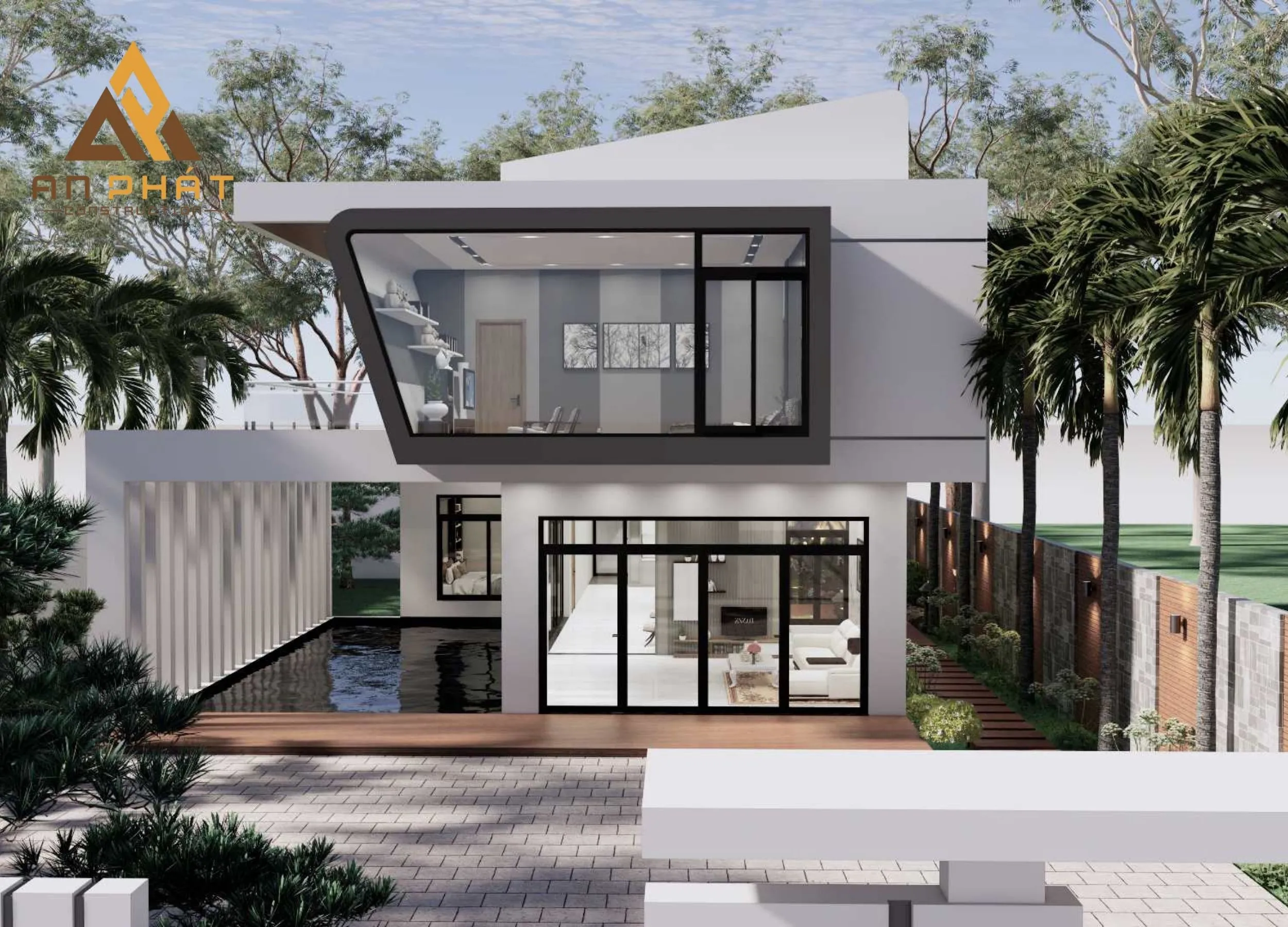 Biệt thự sân vườn 200m², 2 tầng mái bằng