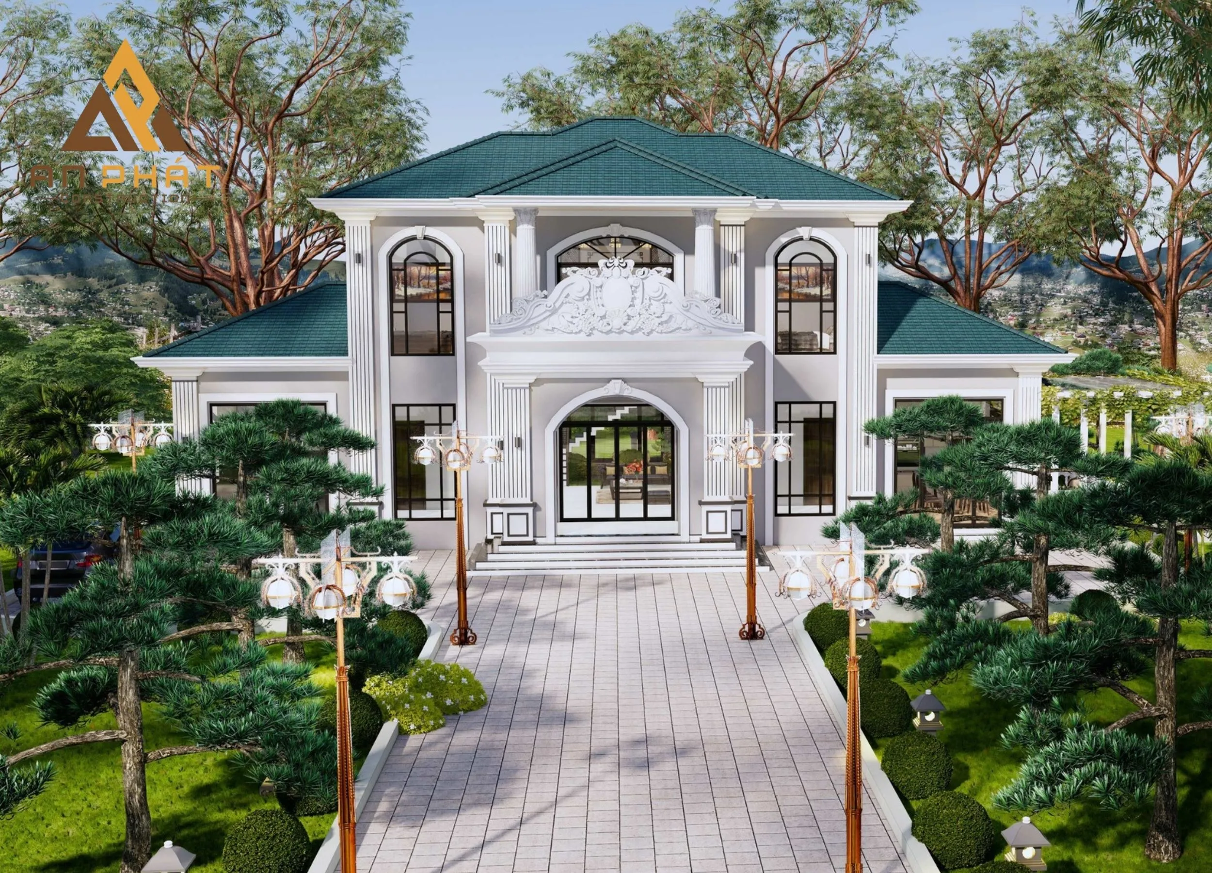 Biệt thự tân cổ điển 2 tầng 4 mặt tiền