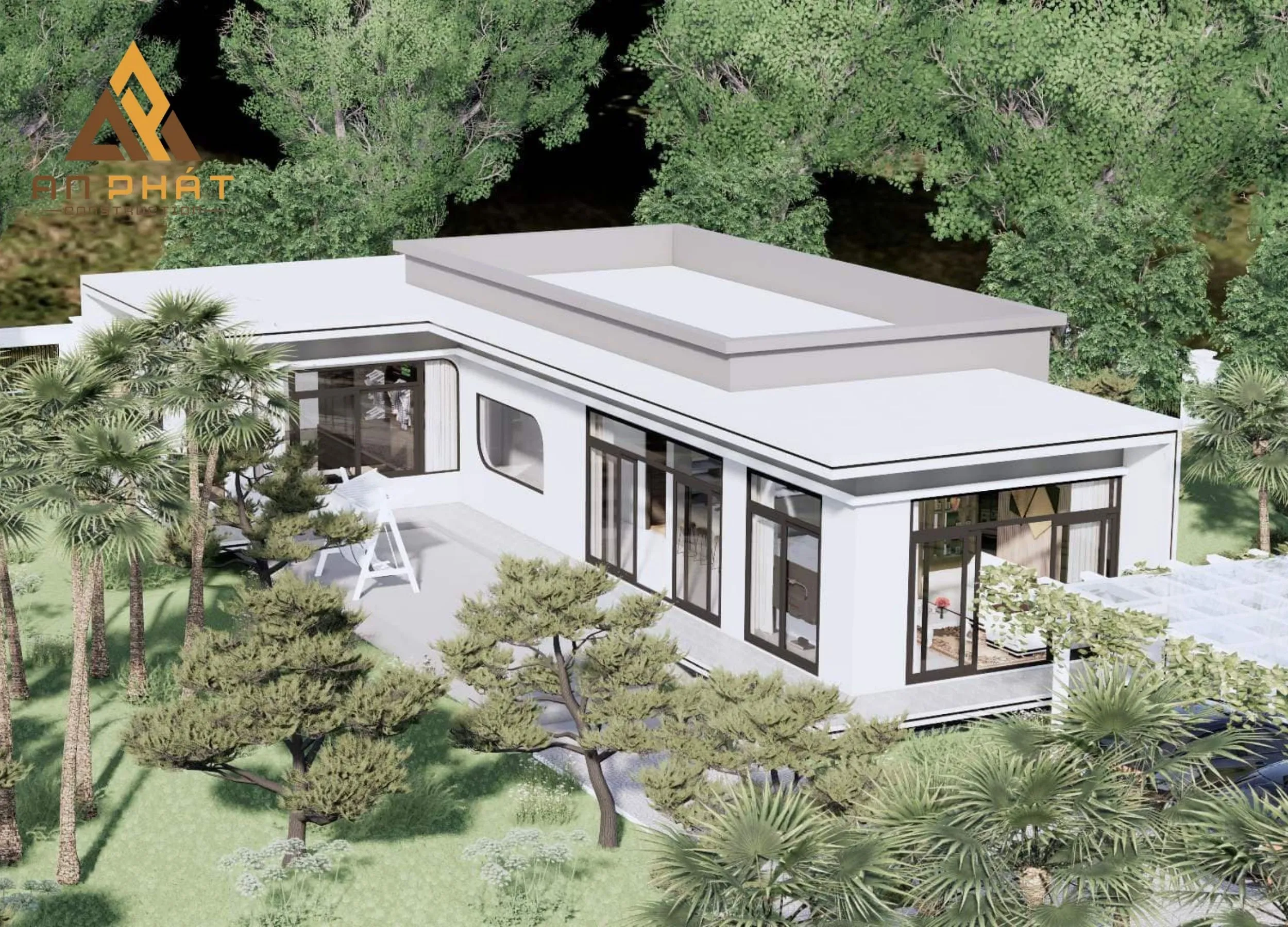 Nhà cấp 4 chữ L đơn giản, tiện nghi