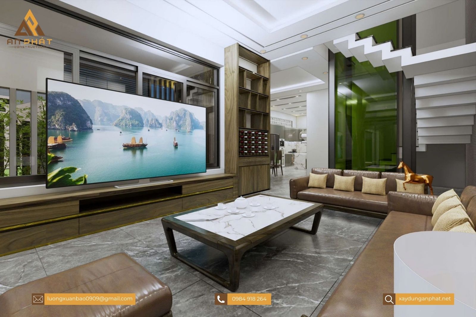 Biệt thự 1 trệt 2 lầu hiện đại