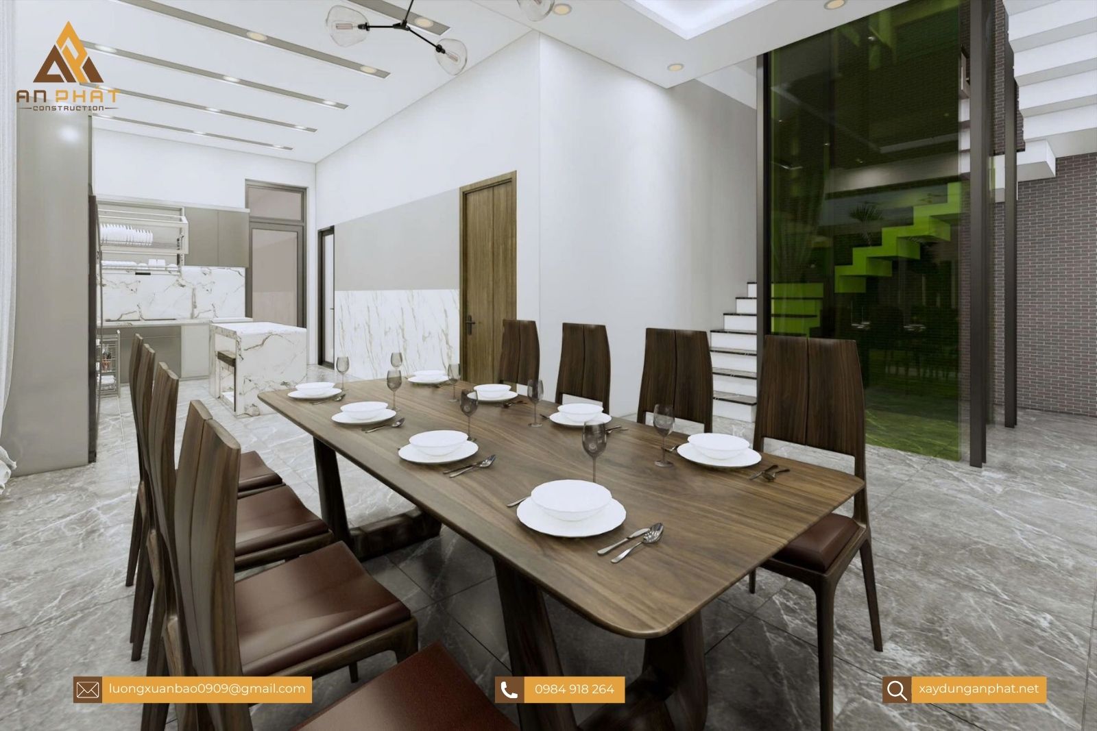 Biệt thự 1 trệt 2 lầu hiện đại