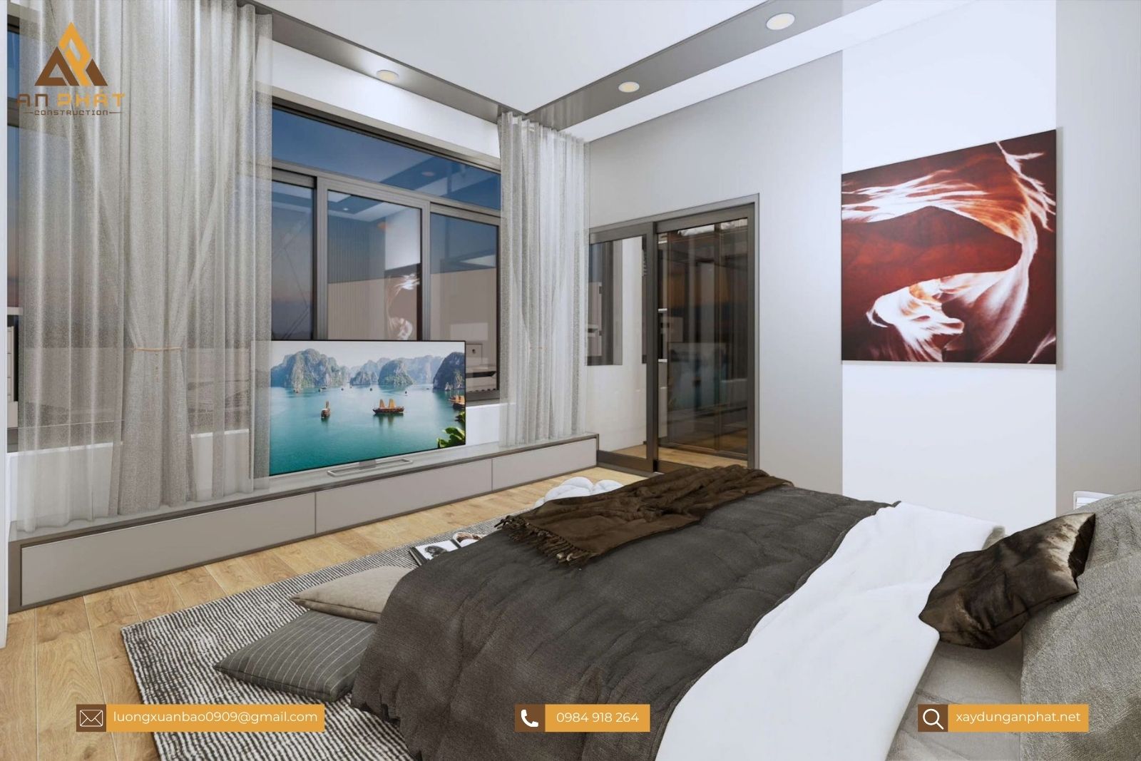 Biệt thự 1 trệt 2 lầu hiện đại