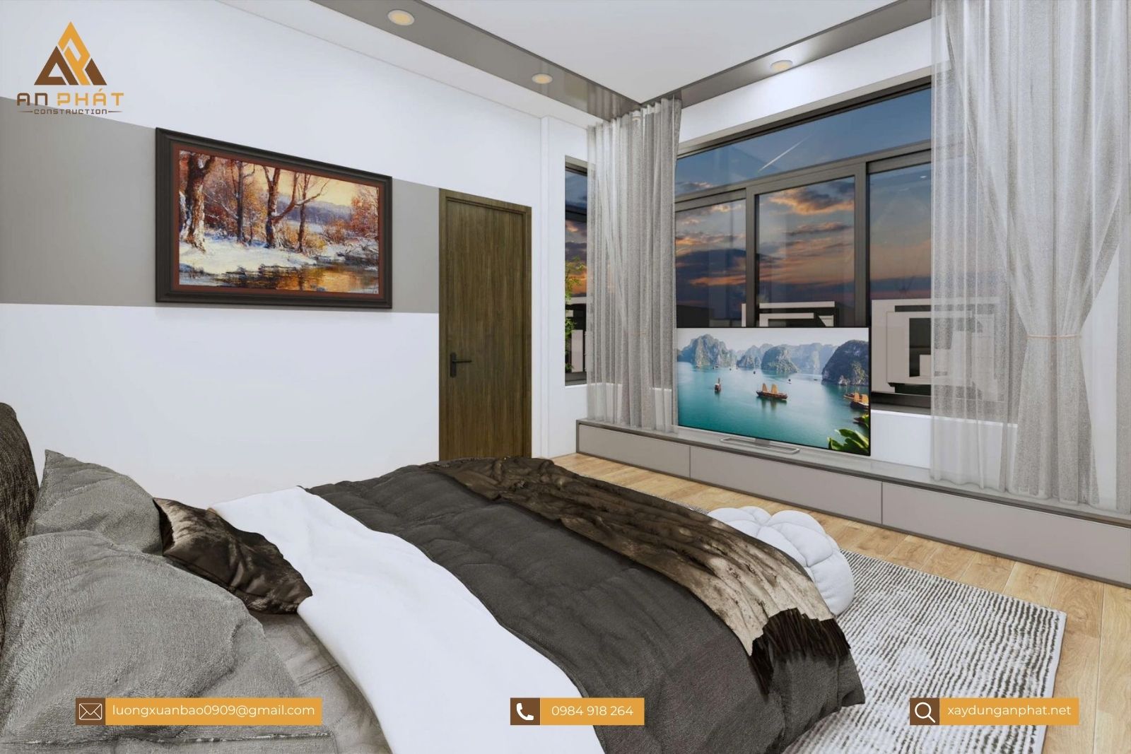 Biệt thự 1 trệt 2 lầu hiện đại