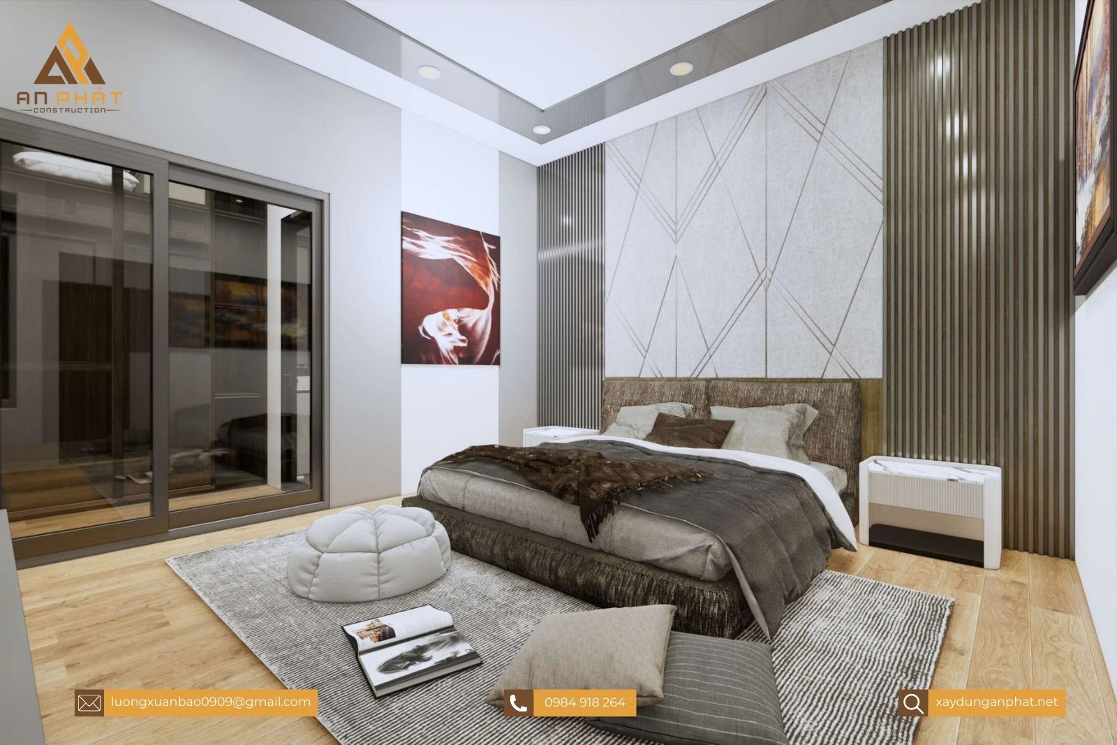 Biệt thự 1 trệt 2 lầu hiện đại