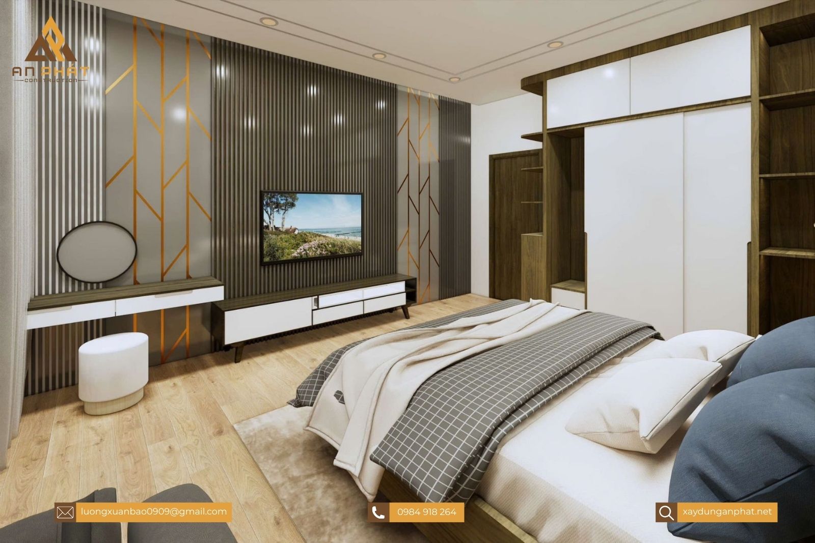 Biệt thự 1 trệt 2 lầu hiện đại