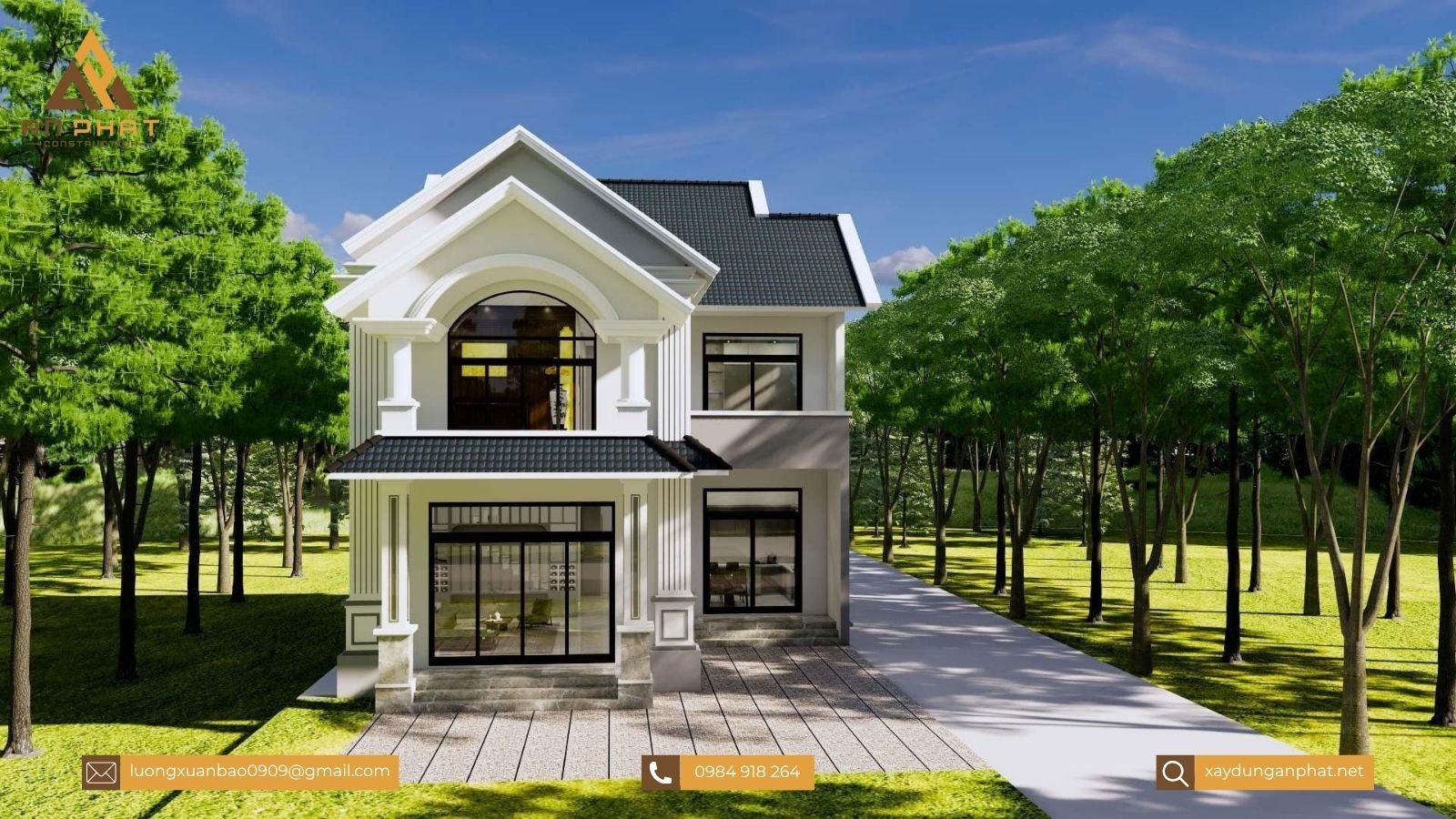 Biệt thự 1 trệt 1 lầu mái Thái