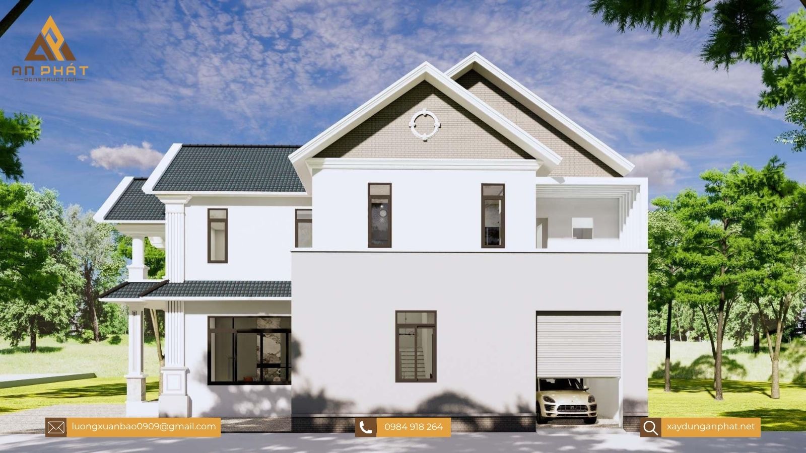 Biệt thự 1 trệt 1 lầu mái Thái