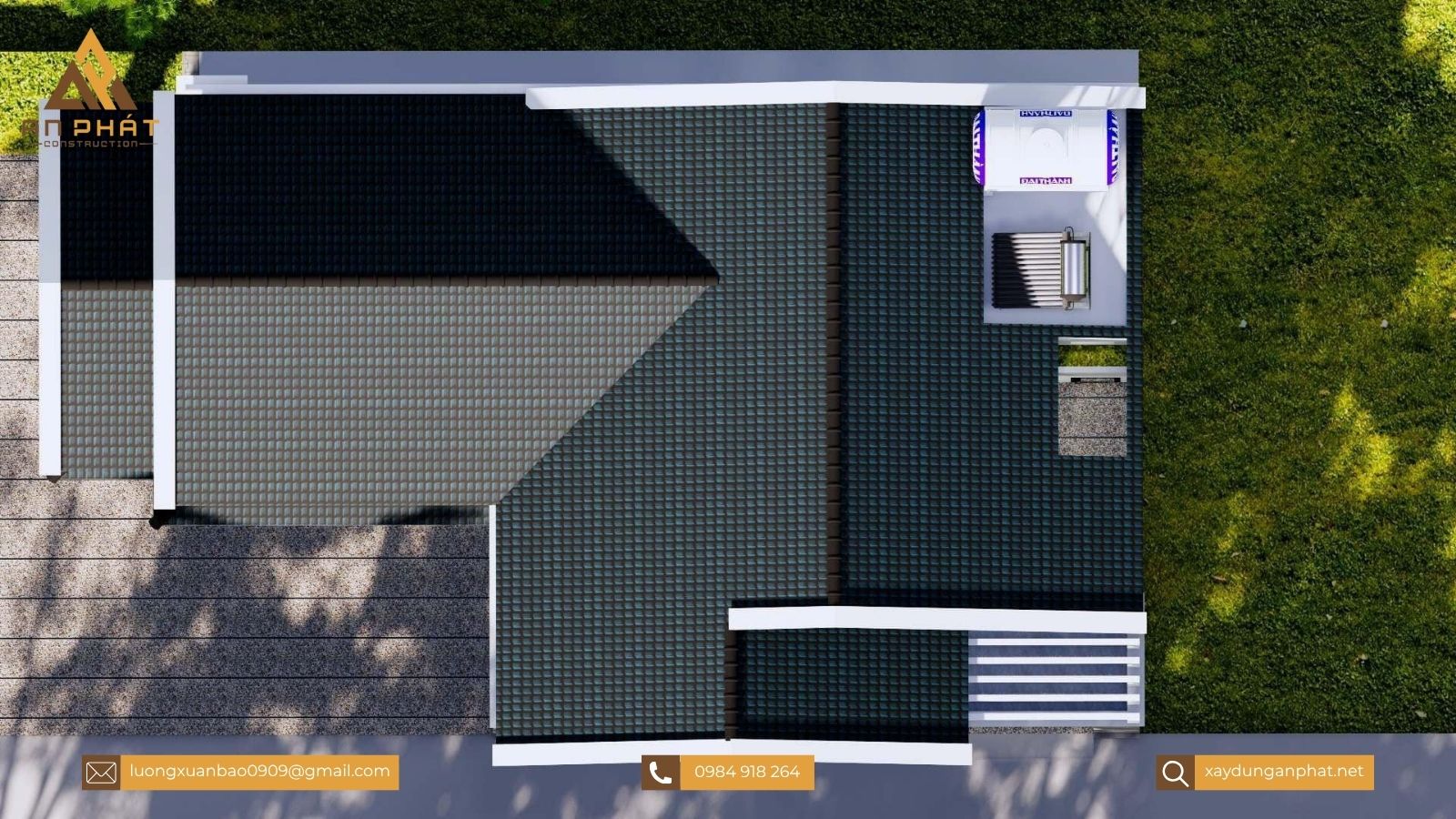 Biệt thự 1 trệt 1 lầu mái Thái