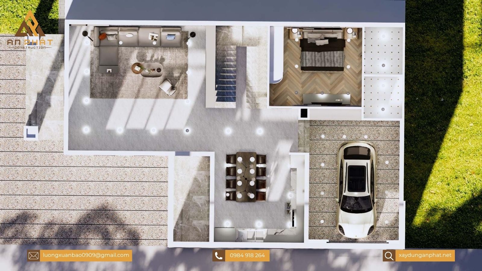 Biệt thự 1 trệt 1 lầu mái Thái