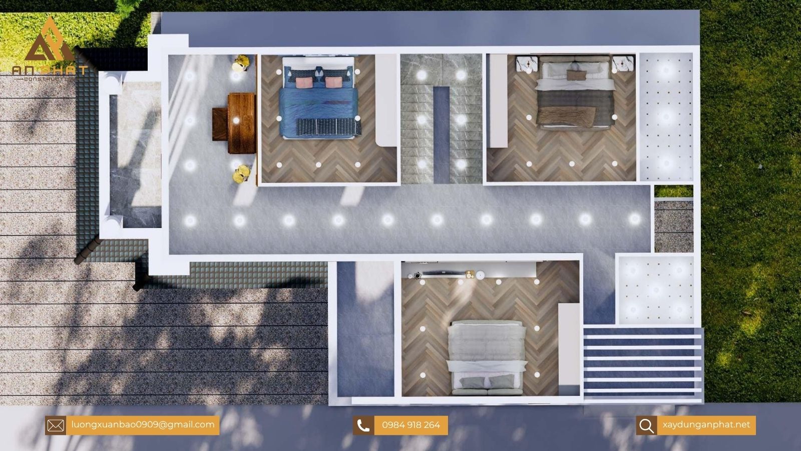 Biệt thự 1 trệt 1 lầu mái Thái