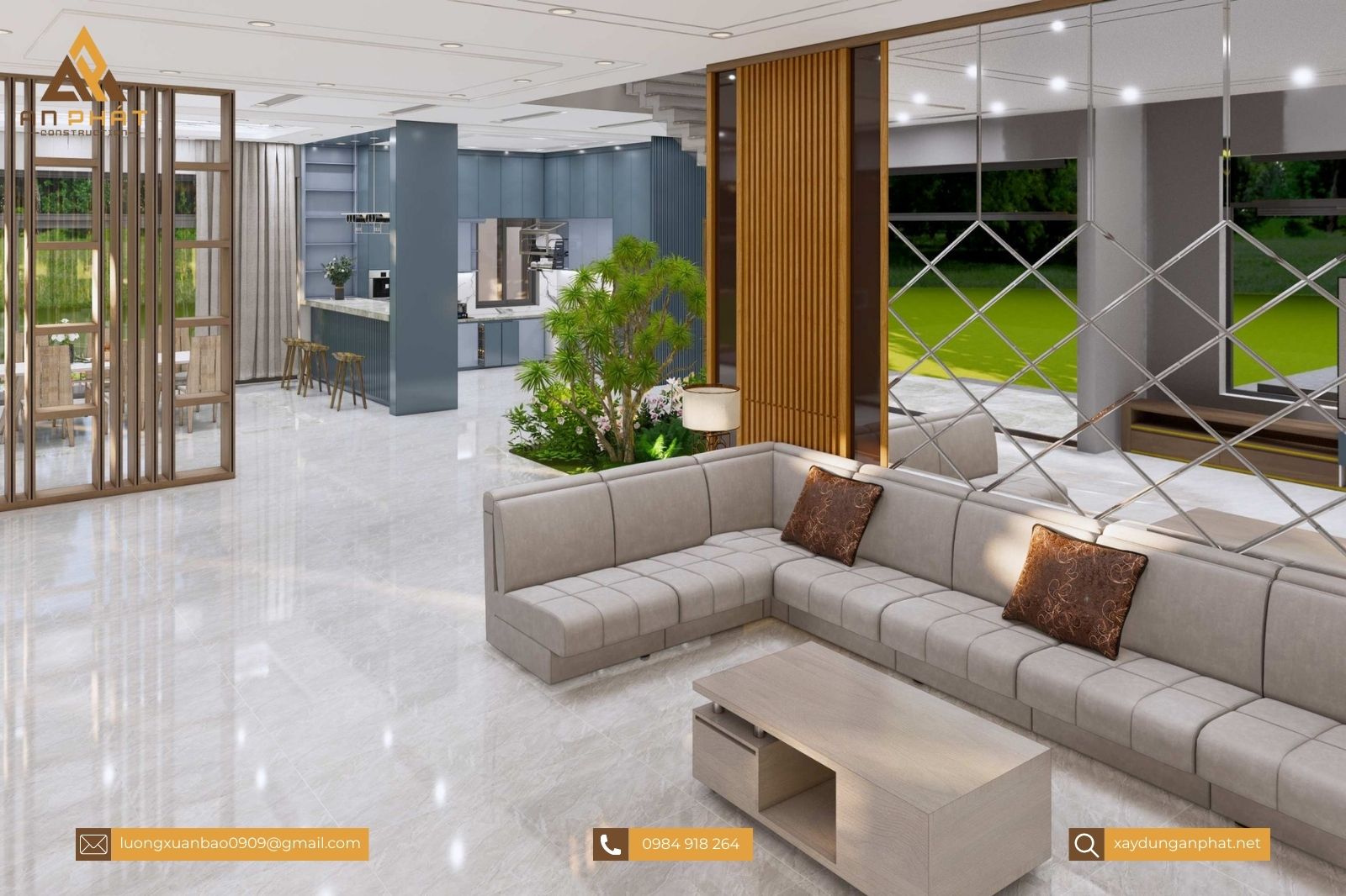 Biệt thự 2 tầng mái bằng