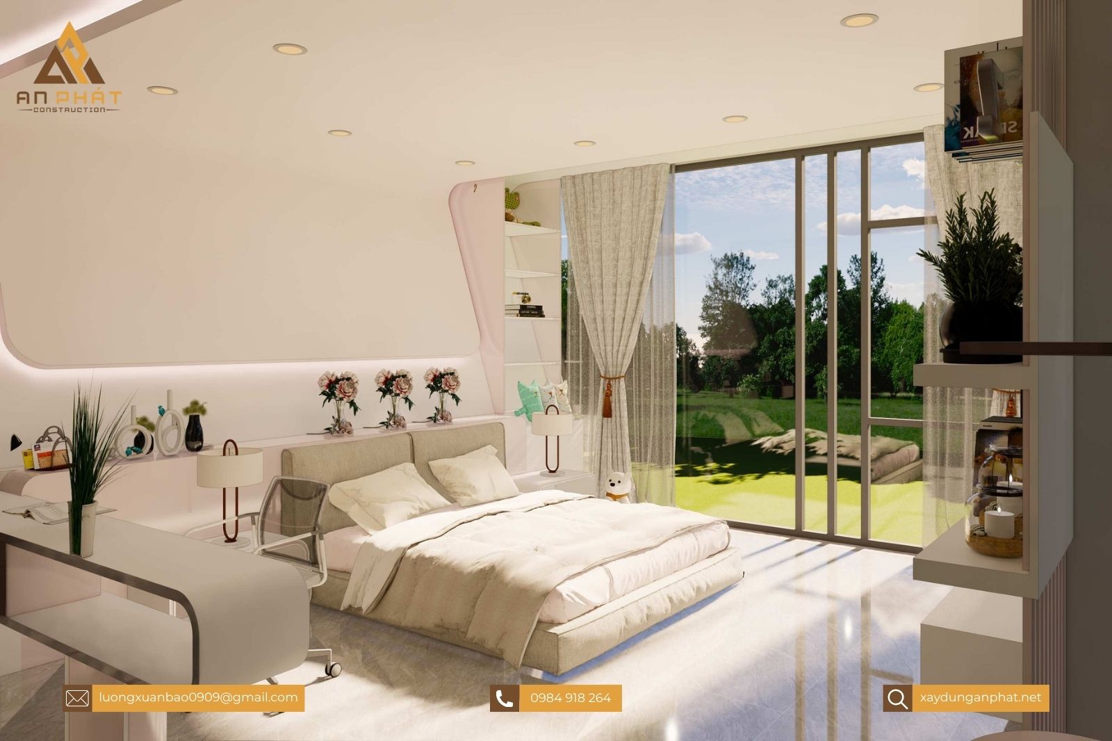 Biệt thự 2 tầng mái bằng