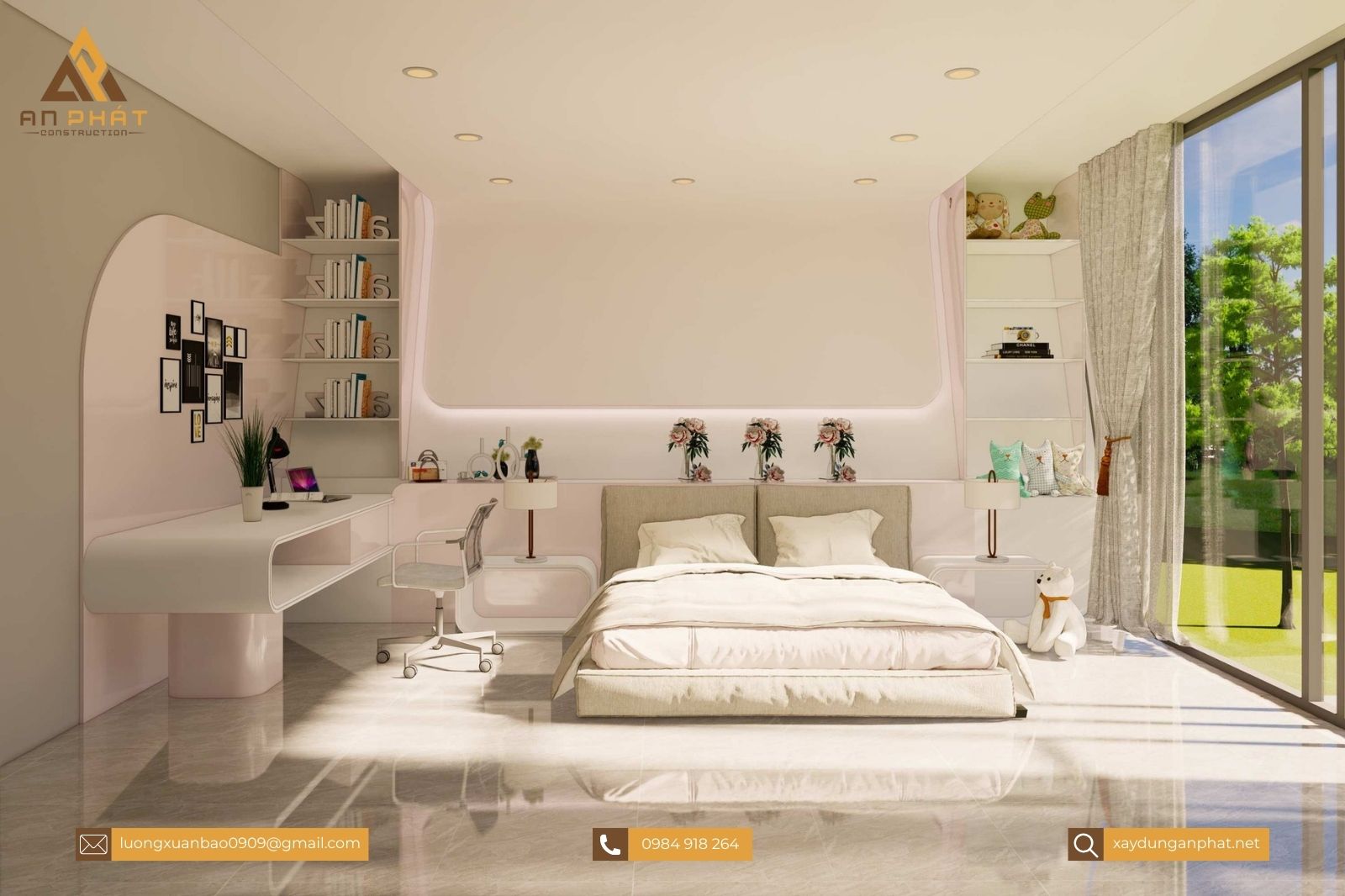 Biệt thự 2 tầng mái bằng