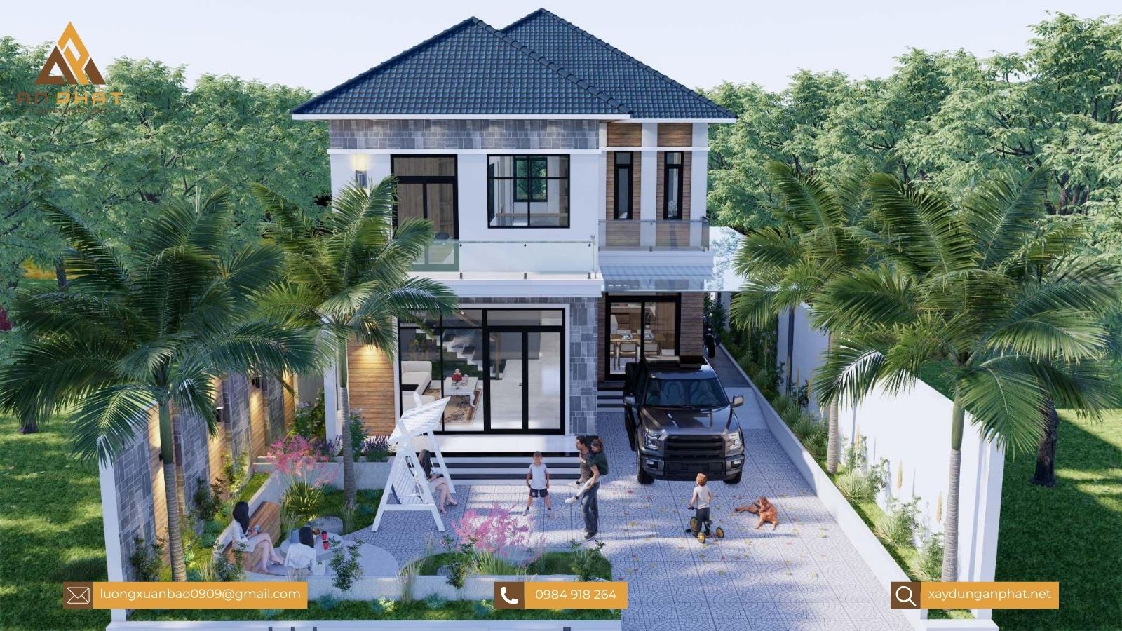 Biệt thự hiện đại mái Nhật