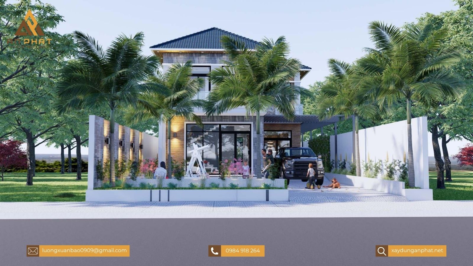 Biệt thự hiện đại mái Nhật