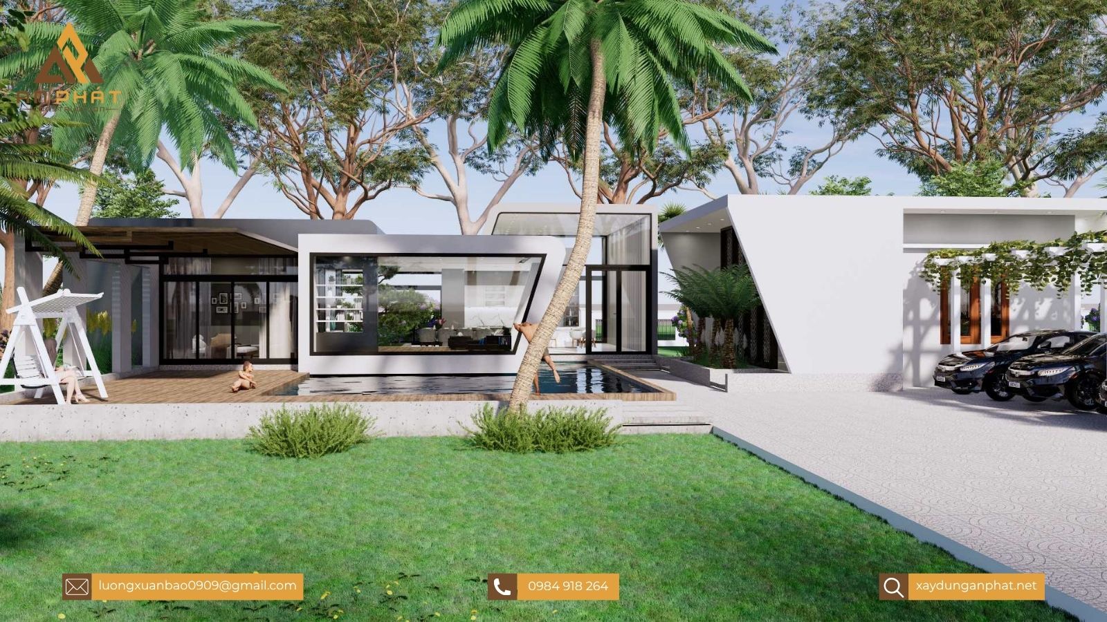 Biệt thự nhà vườn 1 tầng 3 phòng ngủ