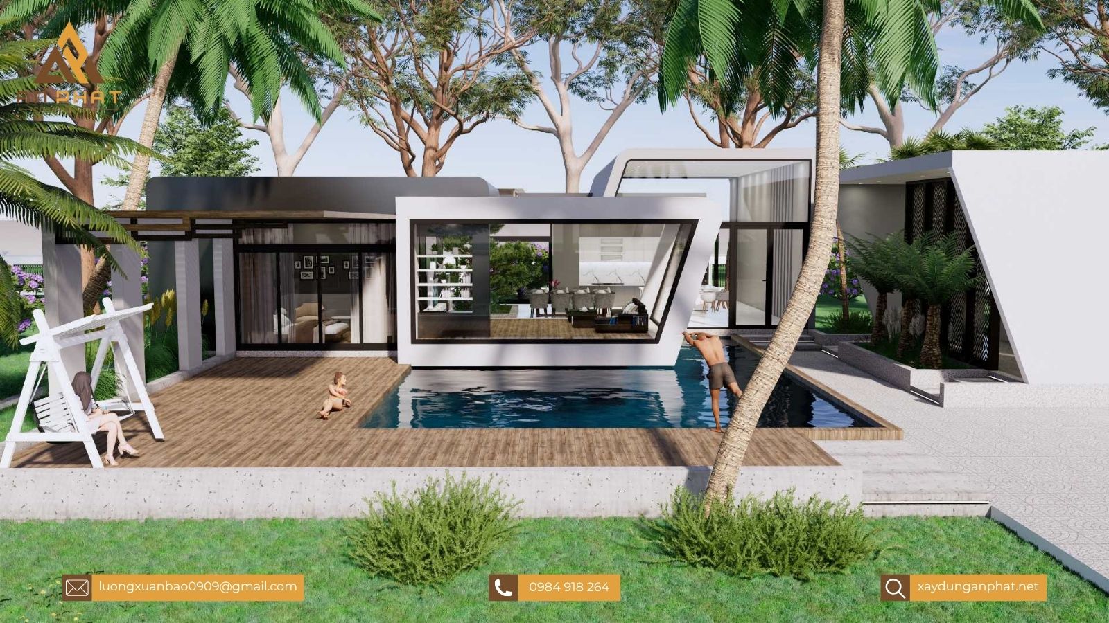 Biệt thự nhà vườn 1 tầng 3 phòng ngủ