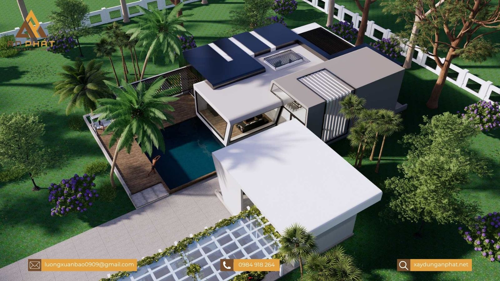 Biệt thự nhà vườn 1 tầng 3 phòng ngủ