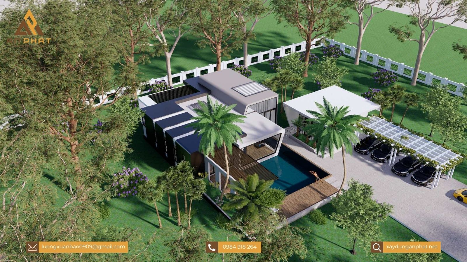 Biệt thự nhà vườn 1 tầng 3 phòng ngủ