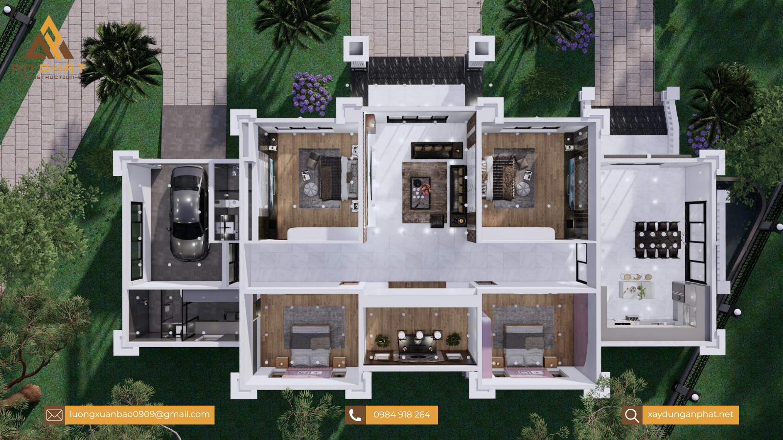 Biệt thự nhà vườn 1 tầng lầu 300m²