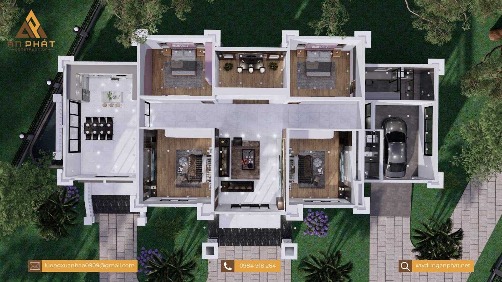 Biệt thự nhà vườn 1 tầng lầu 300m²