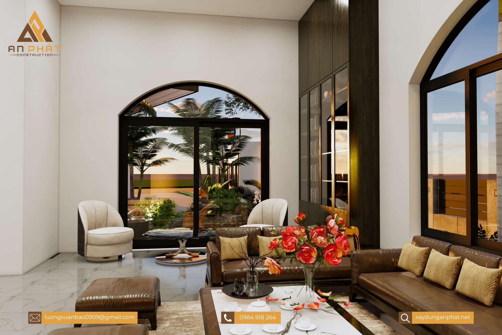 Biệt thự nhà vườn tân cổ điển 1 tầng