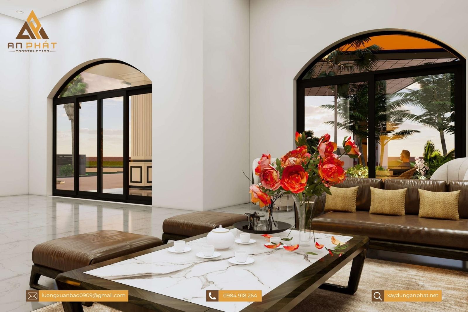 Biệt thự nhà vườn tân cổ điển 1 tầng