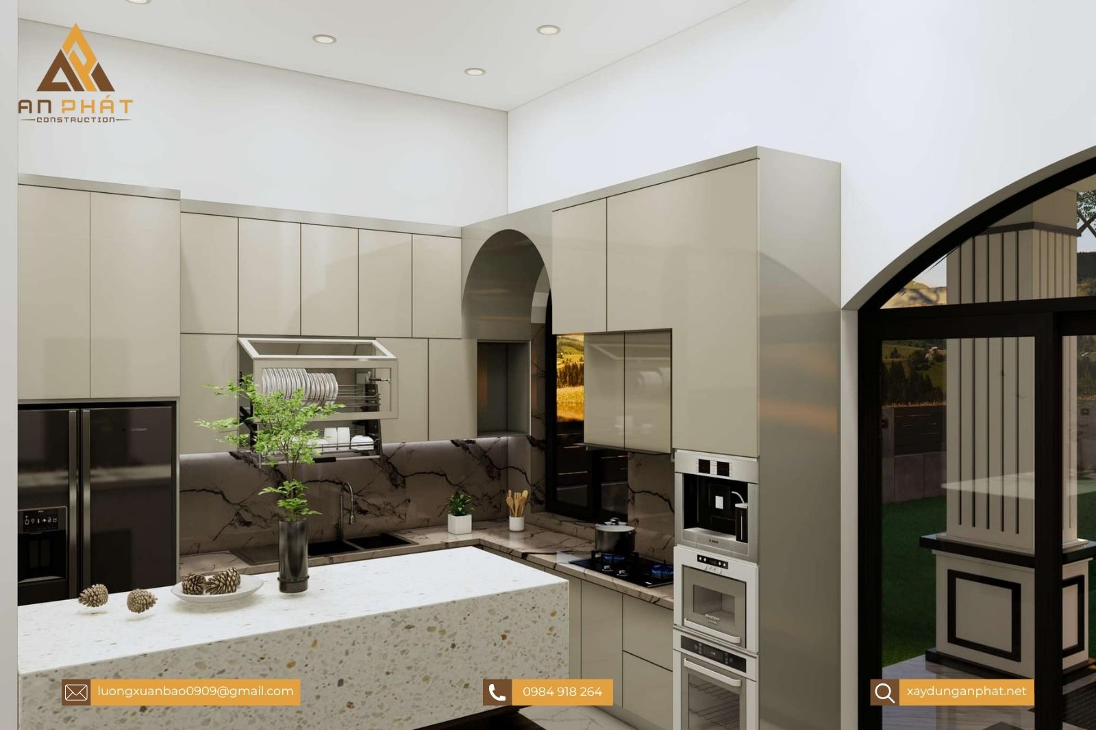 Biệt thự nhà vườn tân cổ điển 1 tầng