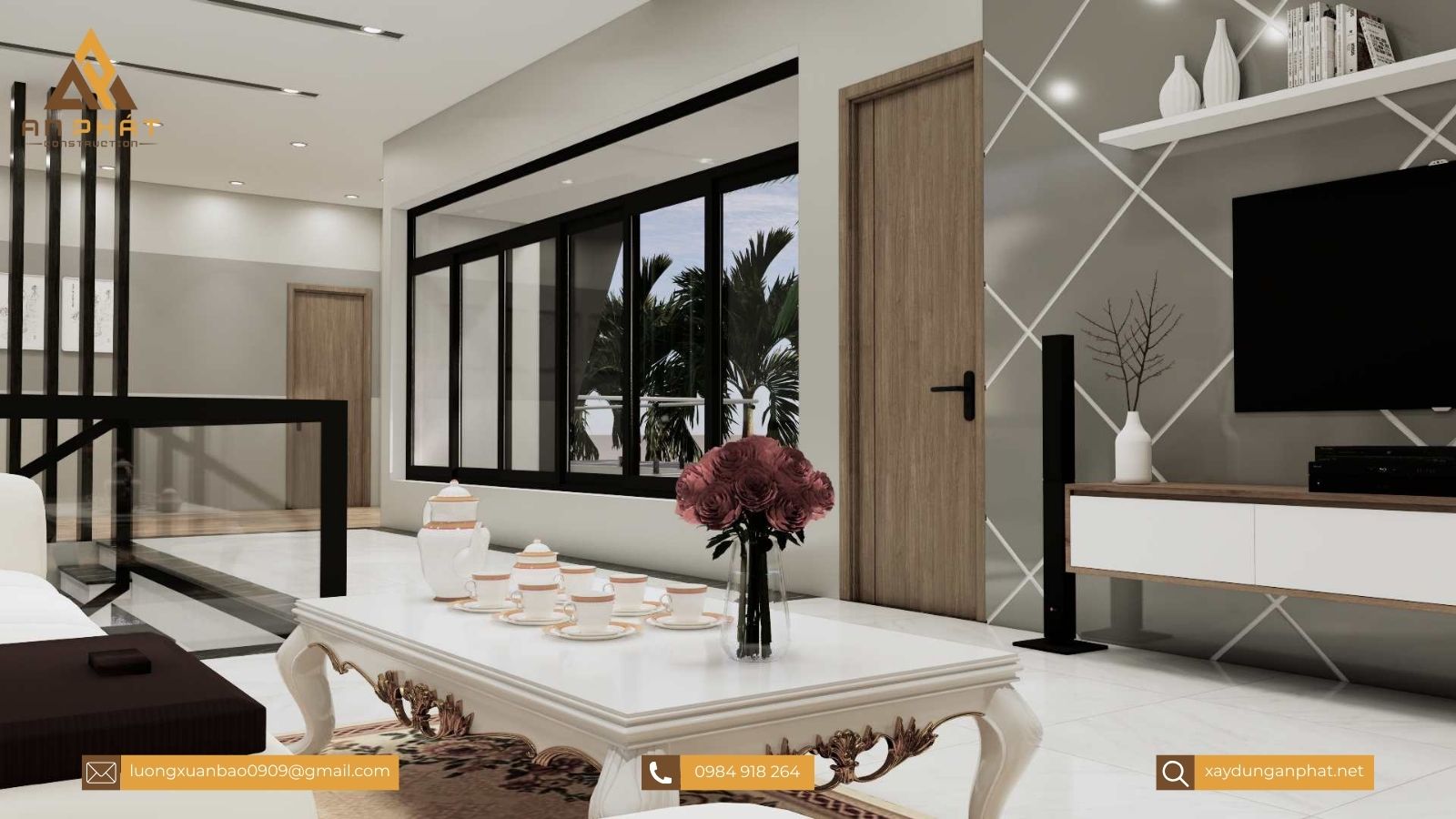 Biệt thự sân vườn 200m², 2 tầng mái bằng