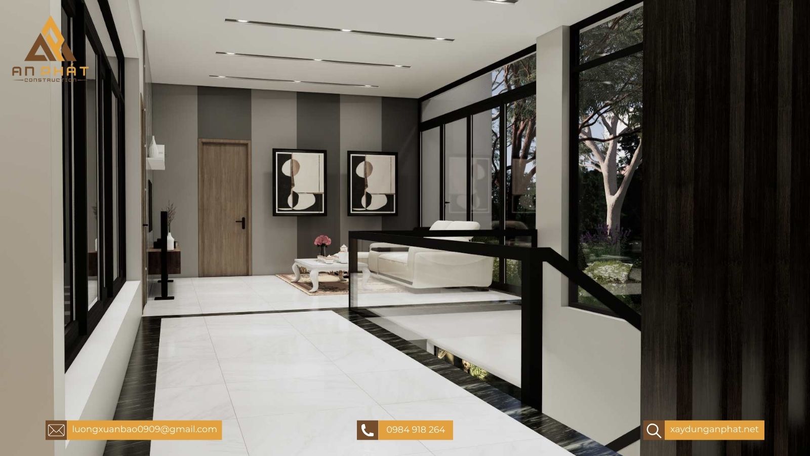 Biệt thự sân vườn 200m², 2 tầng mái bằng