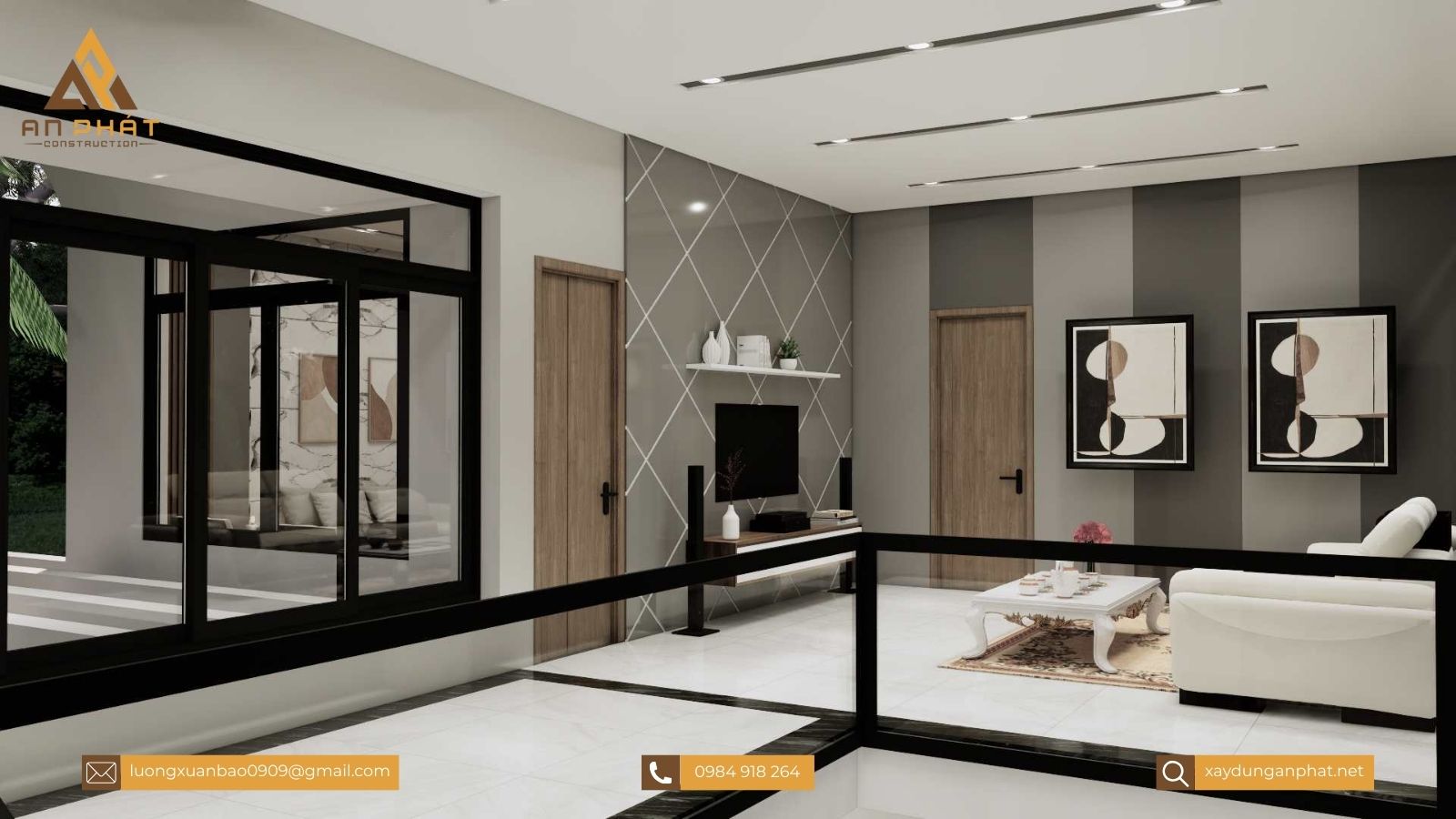 Biệt thự sân vườn 200m², 2 tầng mái bằng