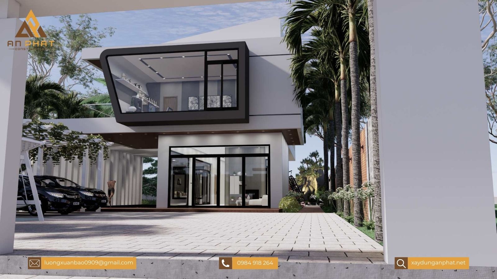 Biệt thự sân vườn 200m², 2 tầng mái bằng