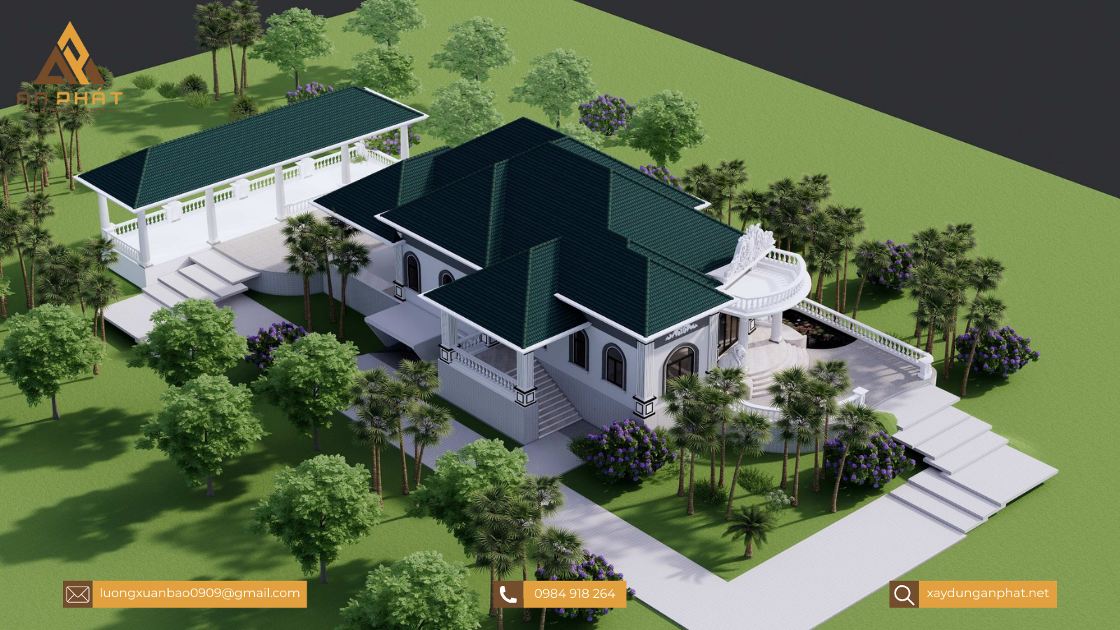 Biệt thự tân cổ điển 1 trệt 1 lầu