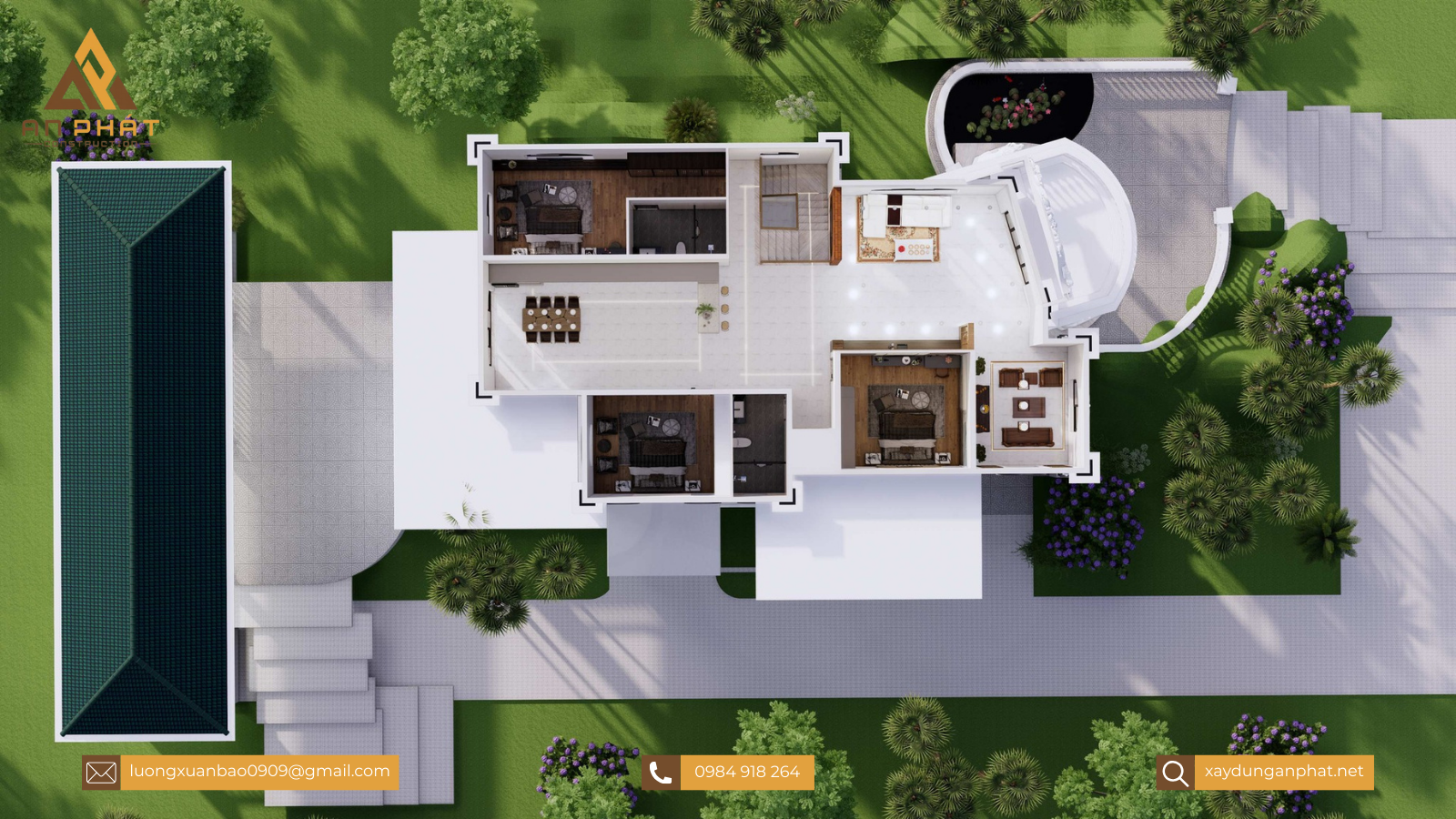 Biệt thự tân cổ điển 1 trệt 1 lầu