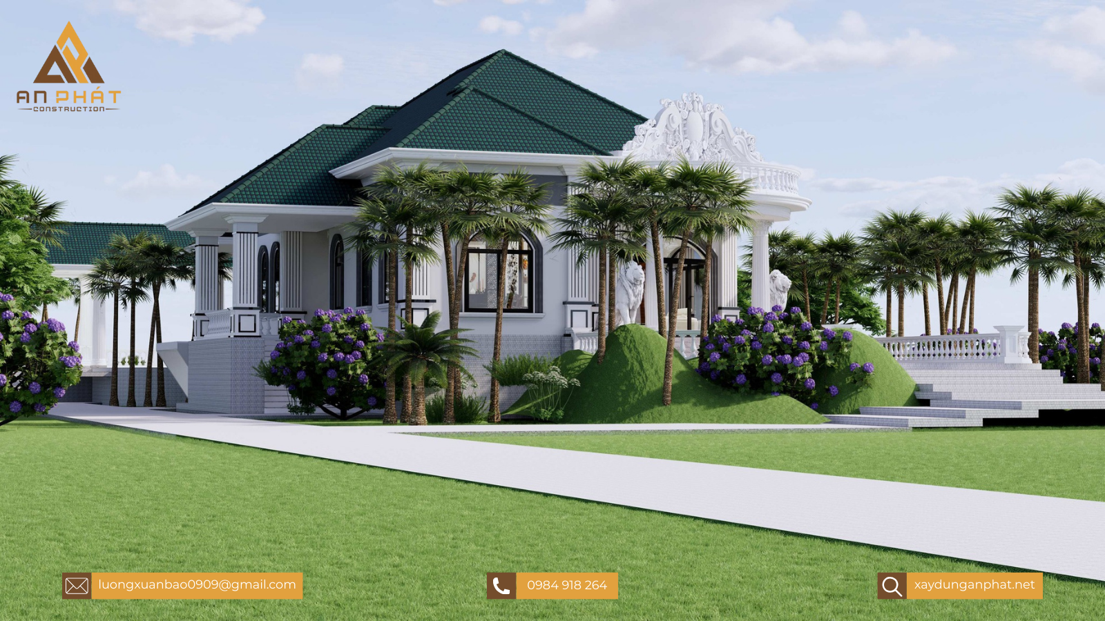 Biệt thự tân cổ điển 1 trệt 1 lầu