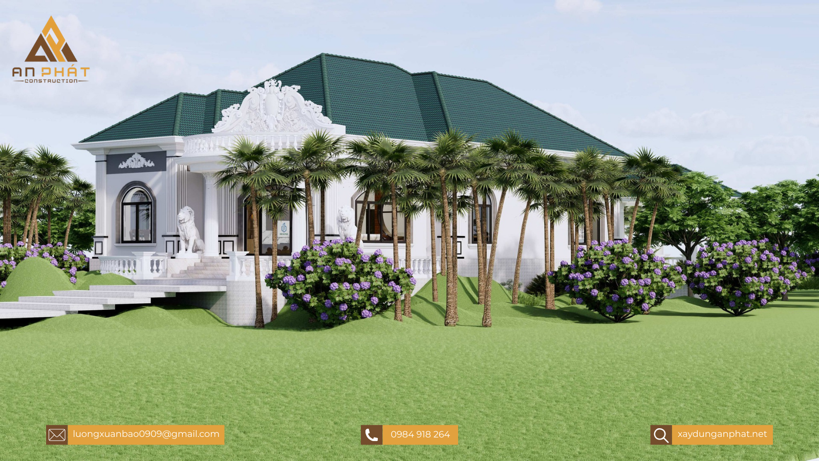 Biệt thự tân cổ điển 1 trệt 1 lầu