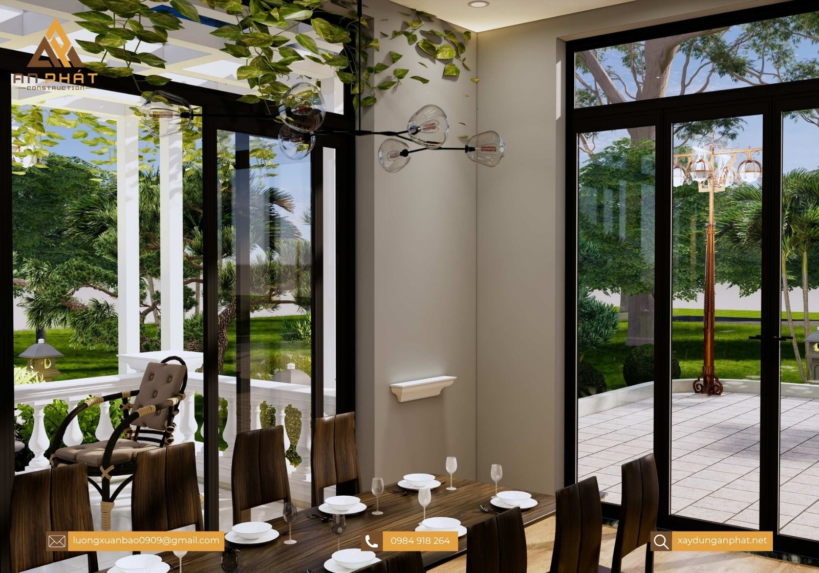 Biệt thự tân cổ điển 2 tầng 4 mặt tiền