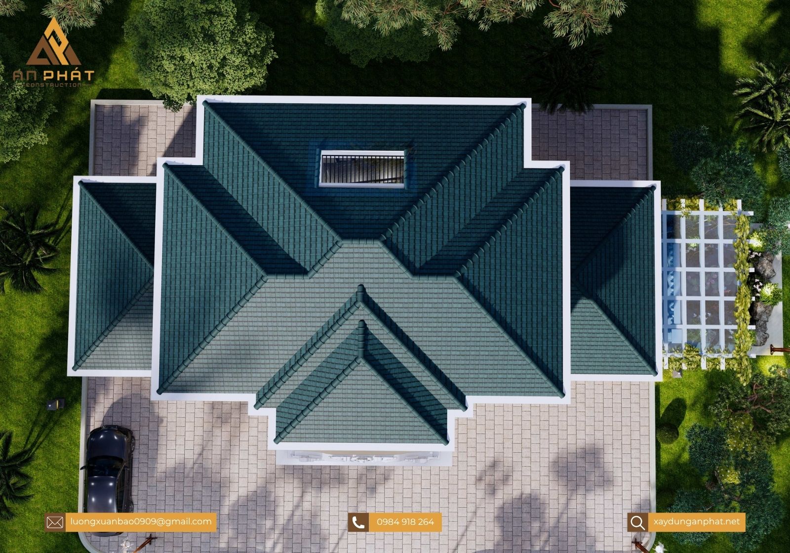 Biệt thự tân cổ điển 2 tầng 4 mặt tiền