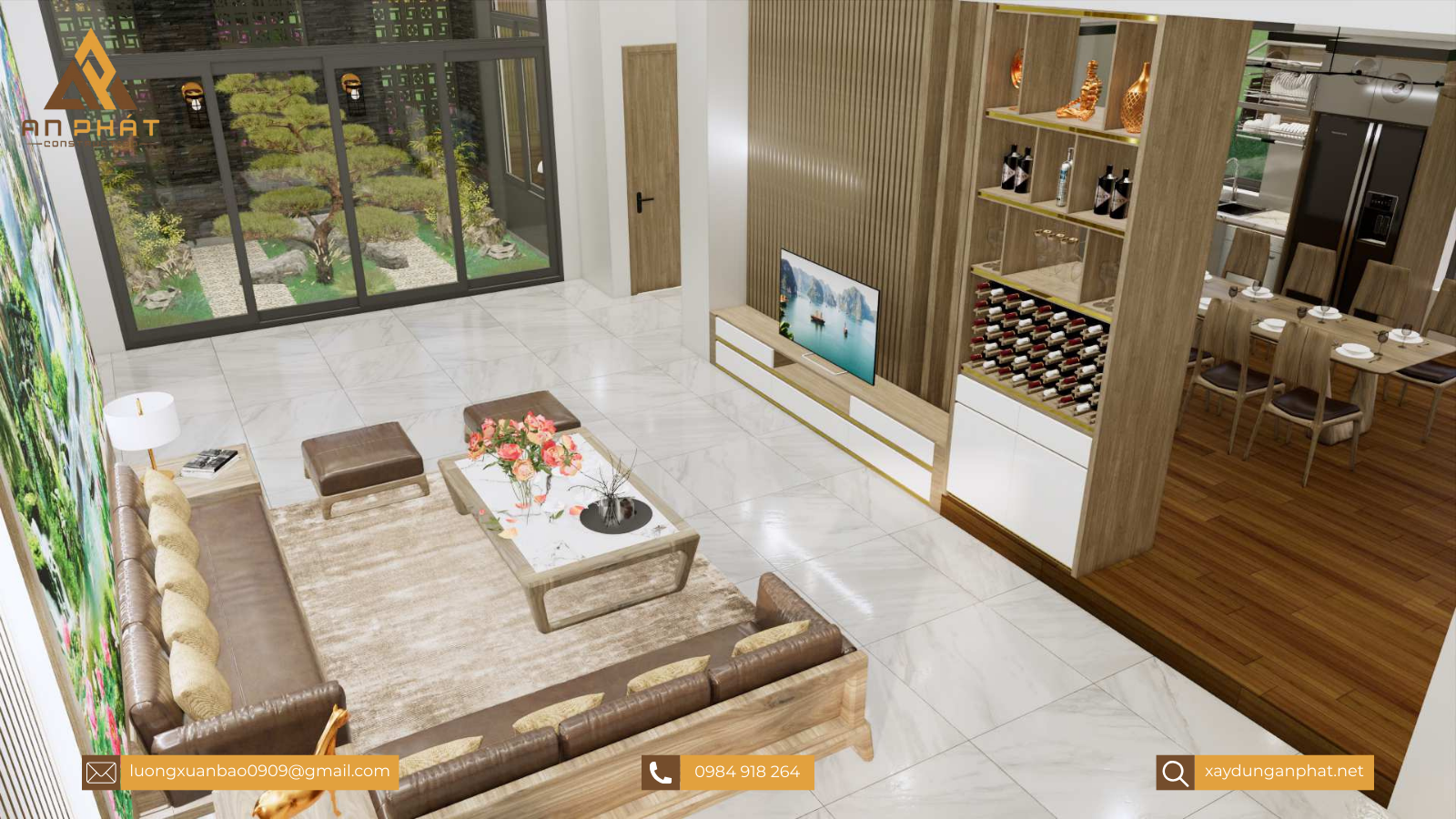 Biệt thự trệt sân vườn hiện đại 260m² 