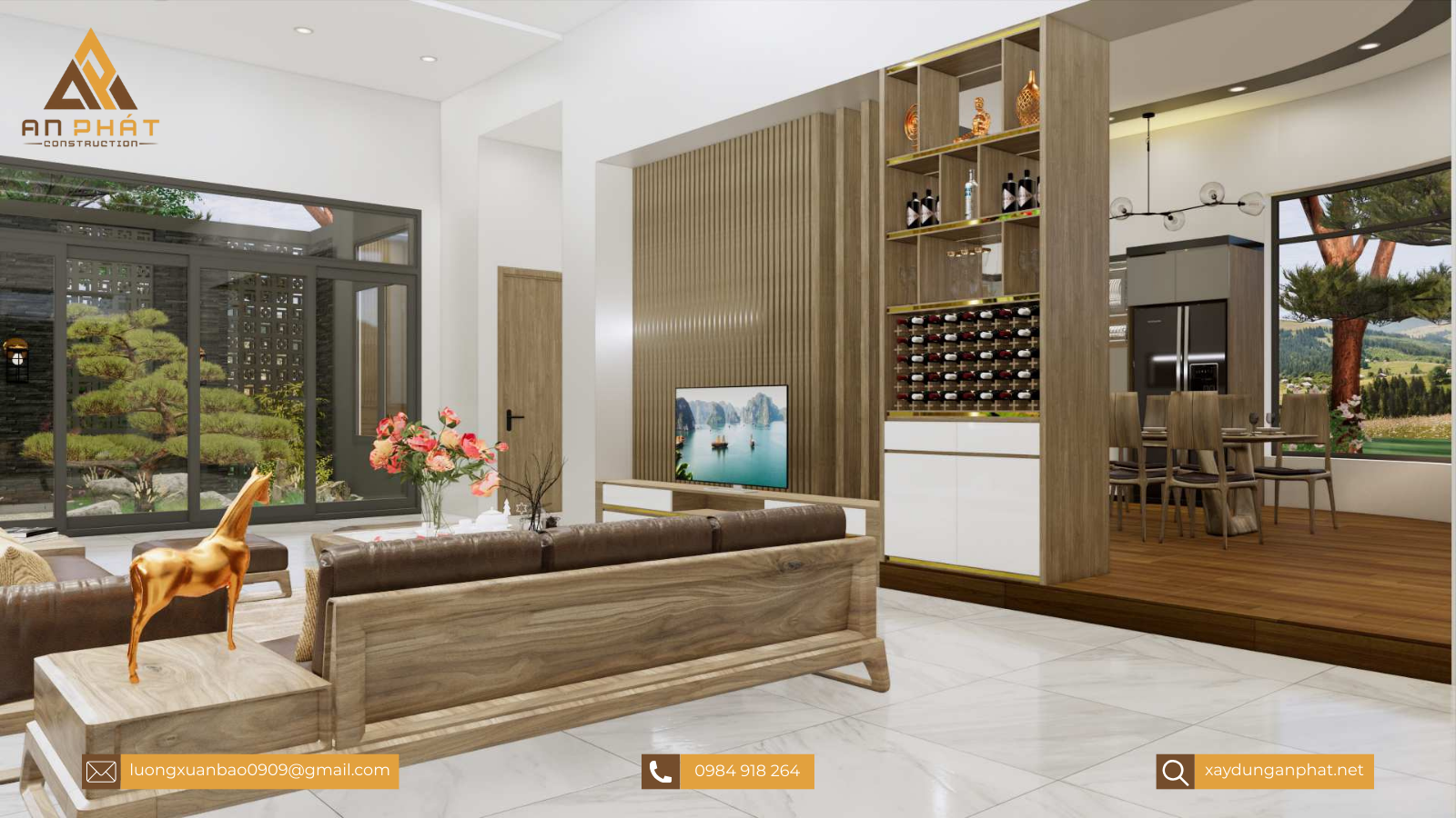 Biệt thự trệt sân vườn hiện đại 260m² 