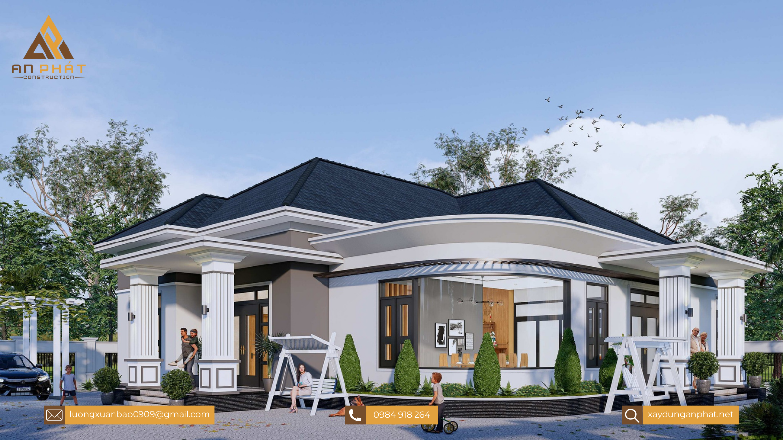 Biệt thự vườn mái Nhật 4 phòng ngủ 276m²