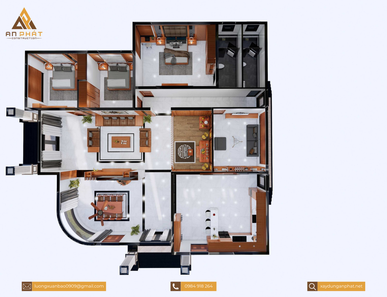 Biệt thự vườn mái Nhật 4 phòng ngủ 276m²