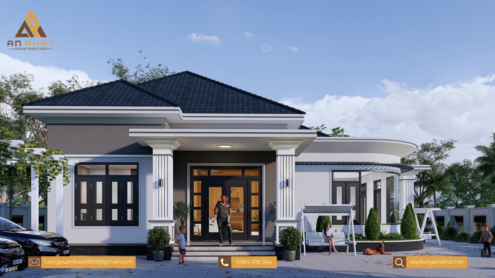 Biệt thự vườn mái Nhật 4 phòng ngủ 276m²