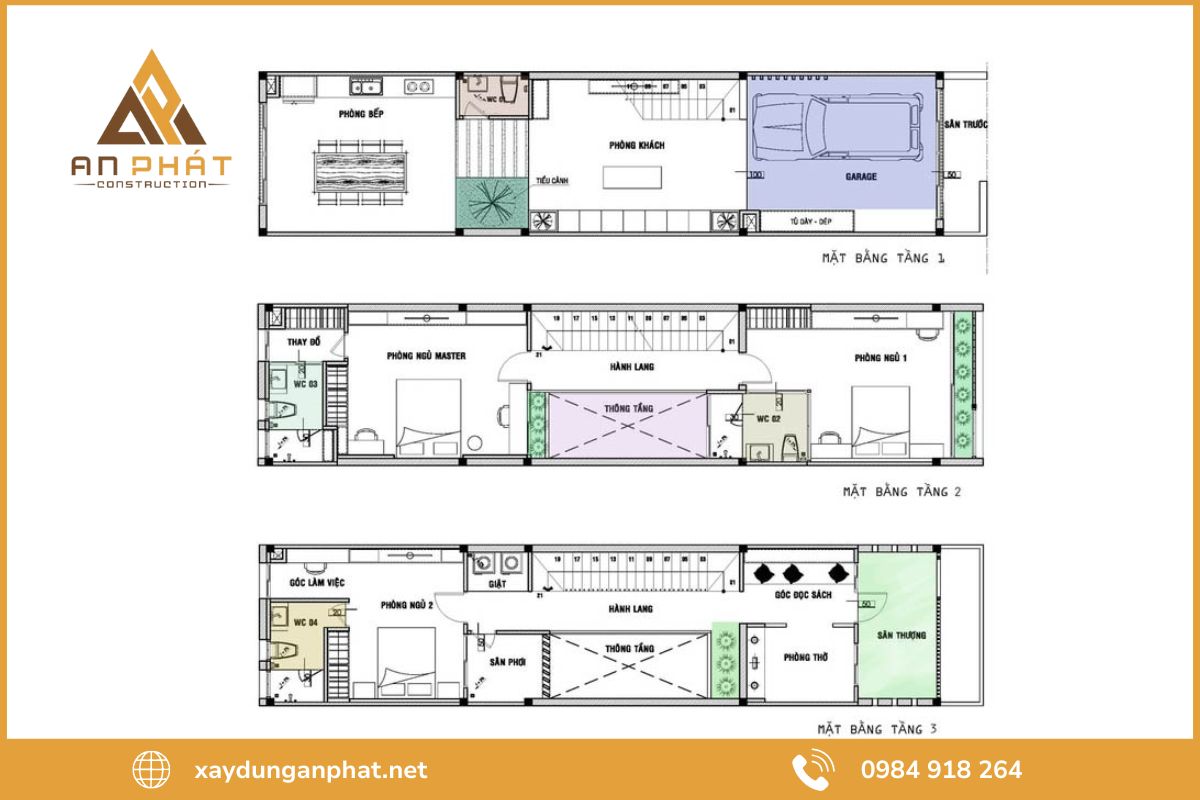 Các hạng mục trong hồ sơ thiết kế nhà ống của An Phát