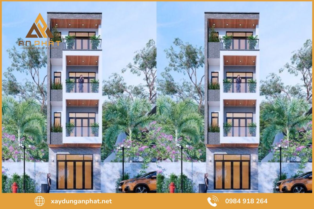 Đơn giá xây nhà 4 tầng 50m² năm 2026 