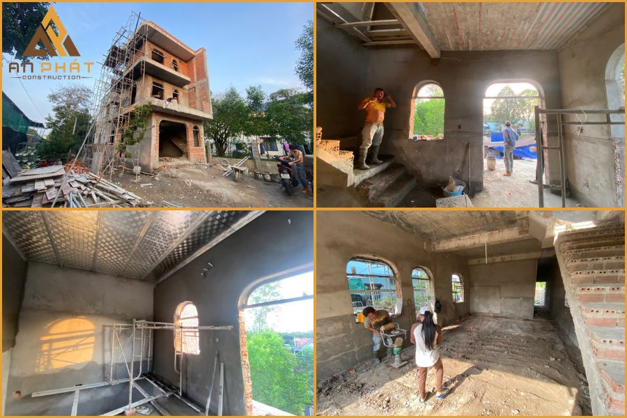 Hoàn thiện phần thô cho dự án nhà chị Trang