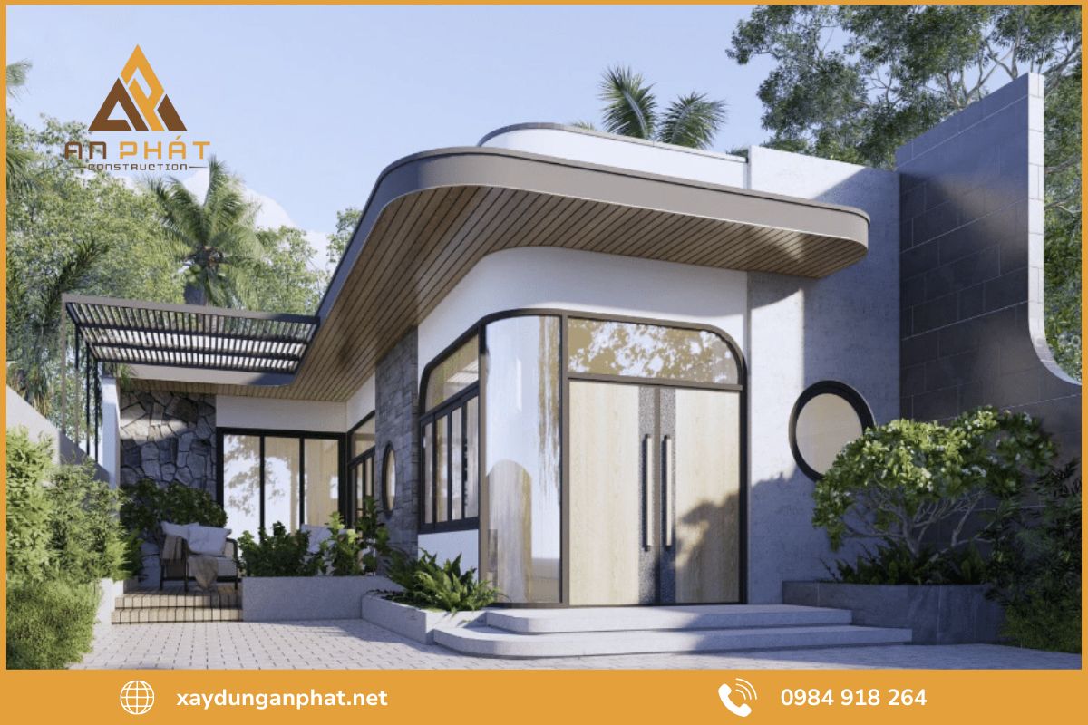 Mẫu nhà cấp 4 chữ L tối ưu công năng
