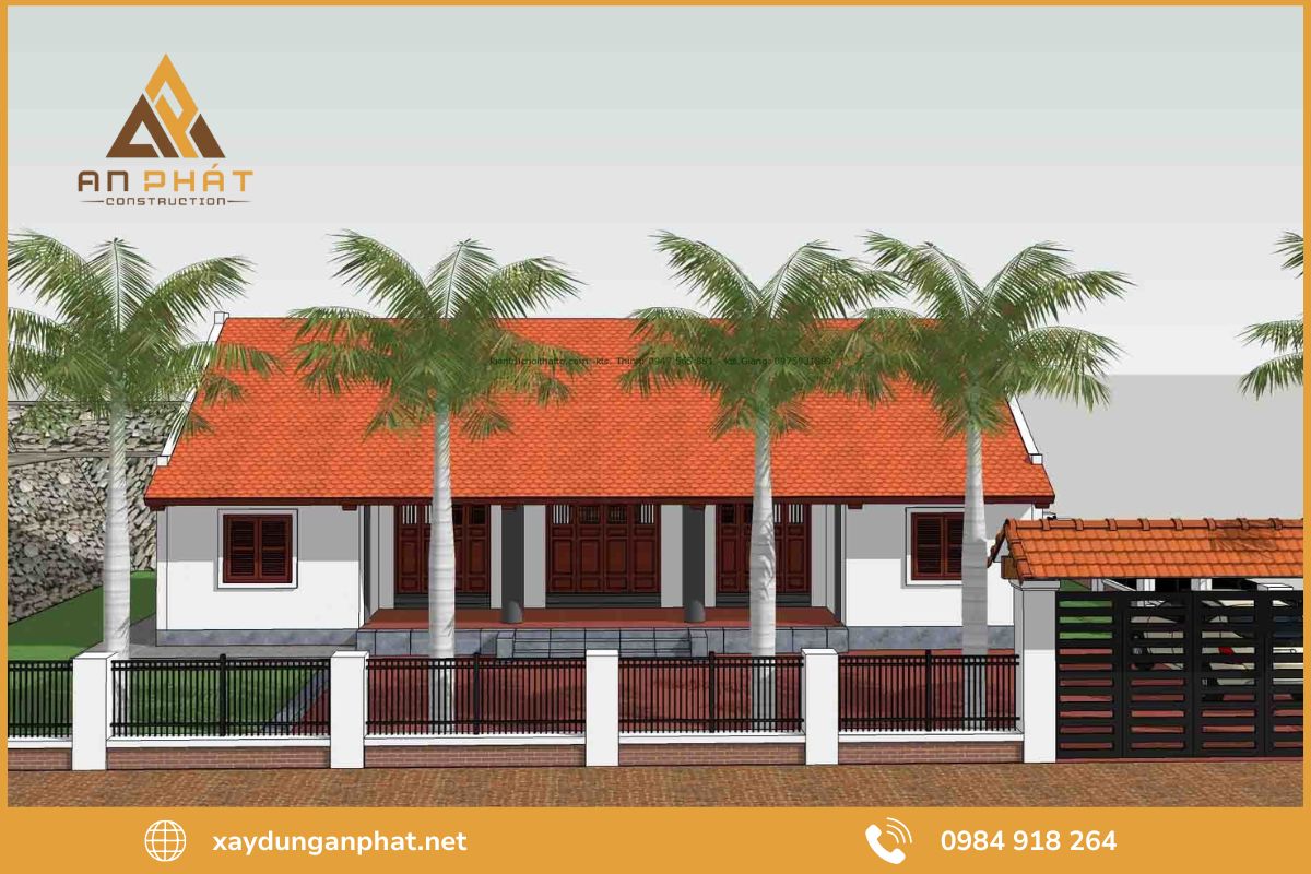 Mẫu nhà cấp 4 kiểu nông thôn truyền thống