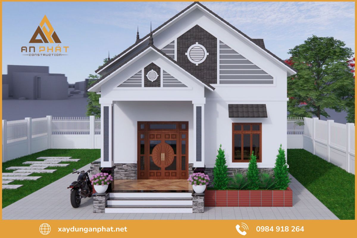 Mẫu nhà cấp 4 mái thái thanh lịch