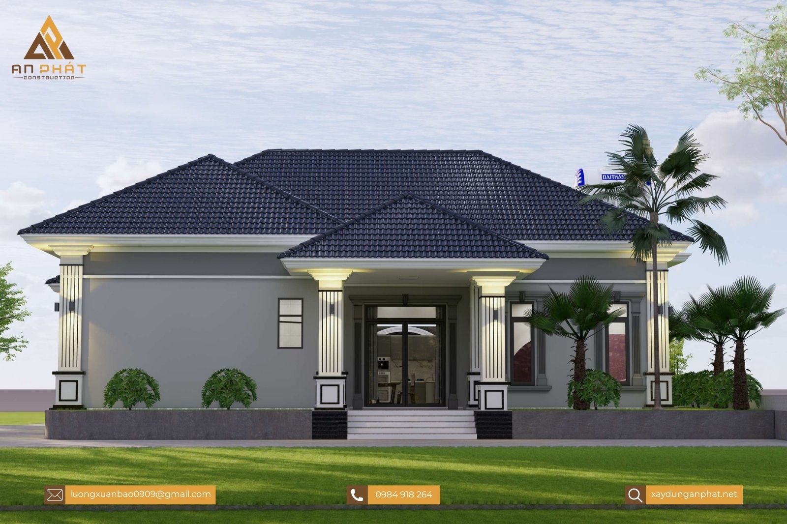 Mẫu nhà vườn mái Thái đẹp 260m²